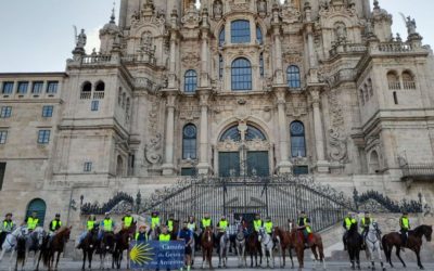 Peregrinos a caballo en el Camiño da Geira