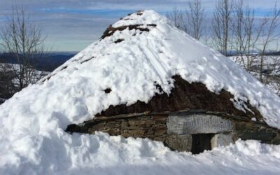 Nieve en el Camino de Santiago a su paso por O Cebreiro